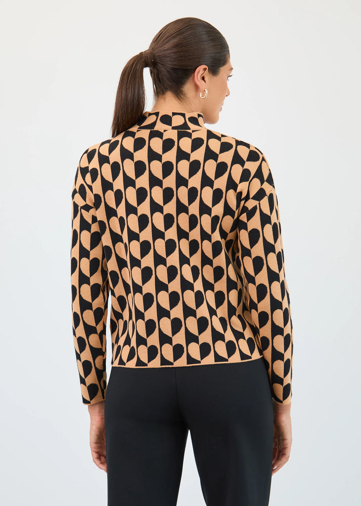 FDJ Mock Neck Jacquia Sweater