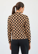 FDJ Mock Neck Jacquia Sweater