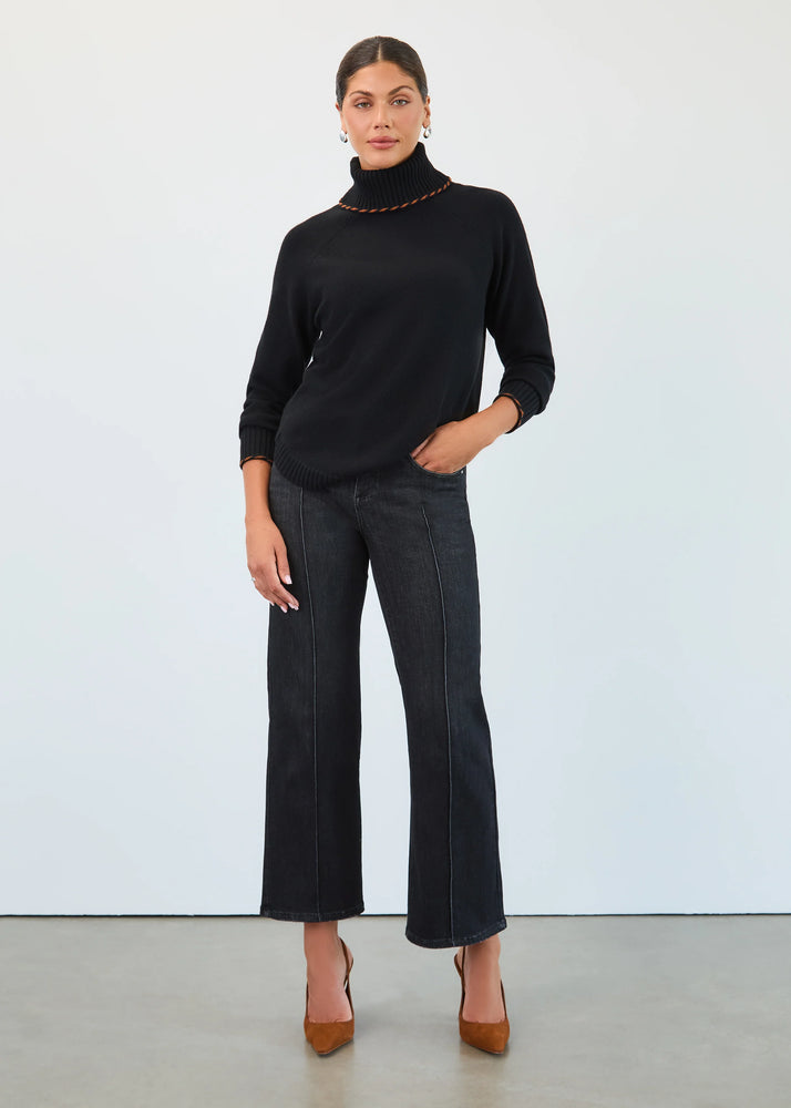 FDJ Olivia Pintuck Wide Leg - Black Wash