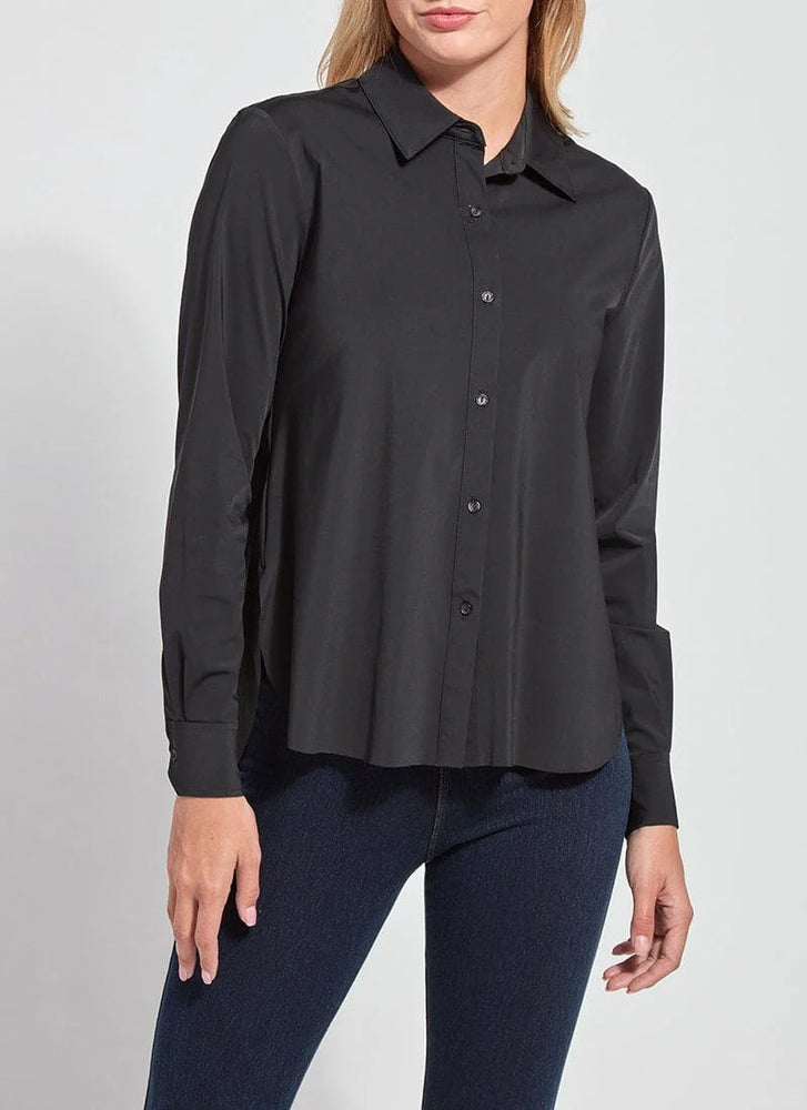 Lysse Connie Slim Button Down - Black