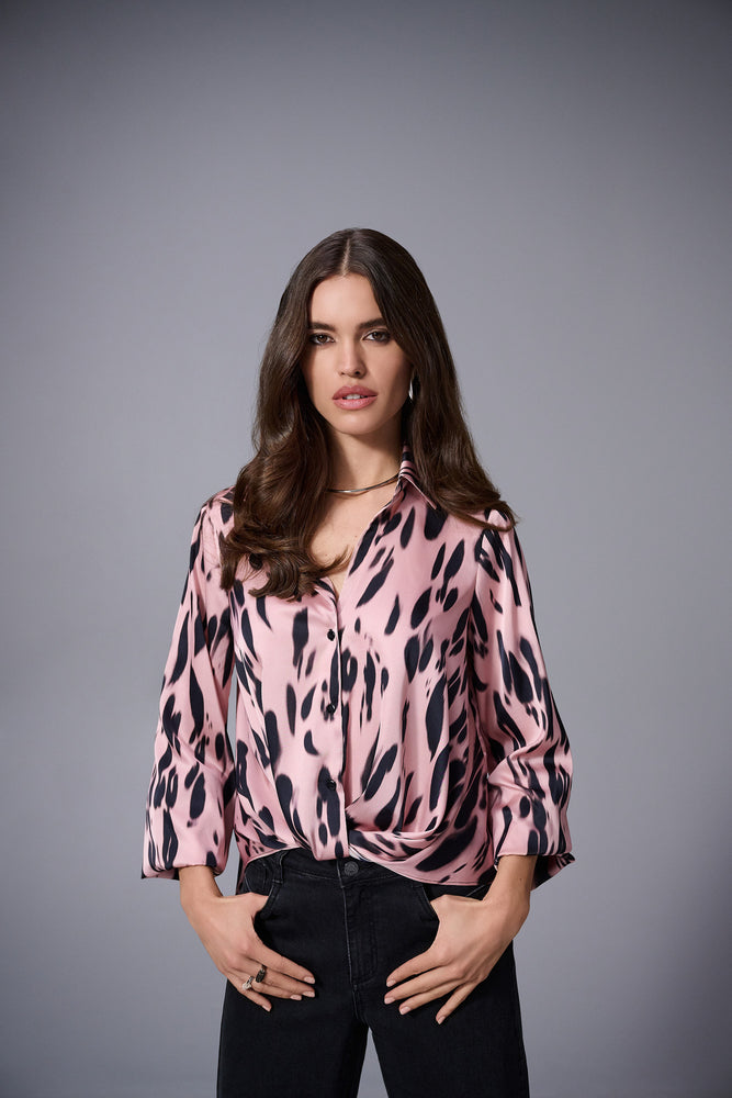 Joseph Ribkoff Animal Print Tucked Top