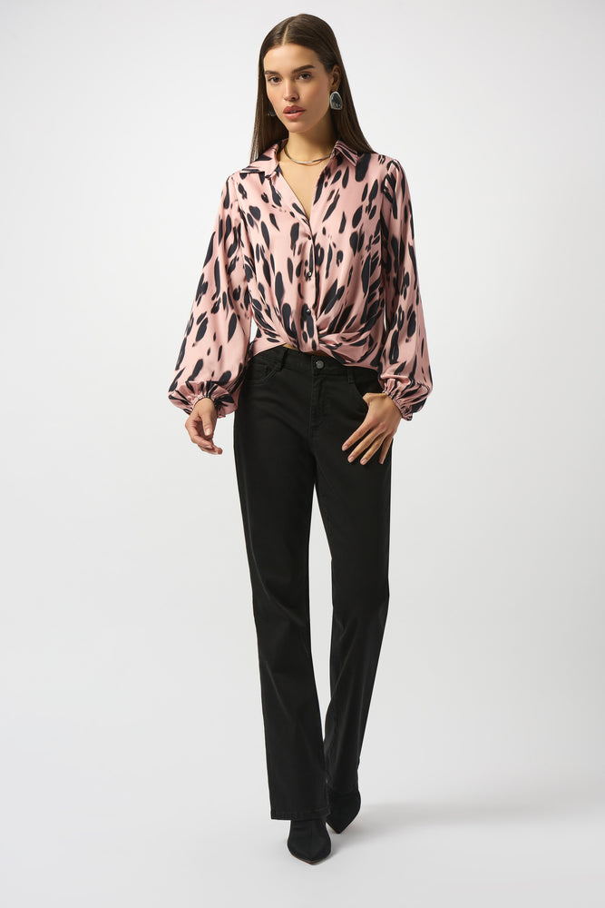 Joseph Ribkoff Animal Print Tucked Top