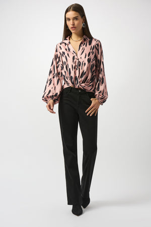 Joseph Ribkoff Animal Print Tucked Top