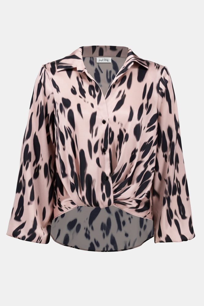 Joseph Ribkoff Animal Print Tucked Top