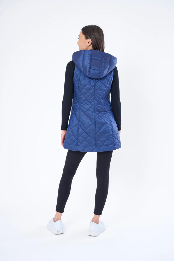 My Anorak - Long Quilted Vest Dark Navy
