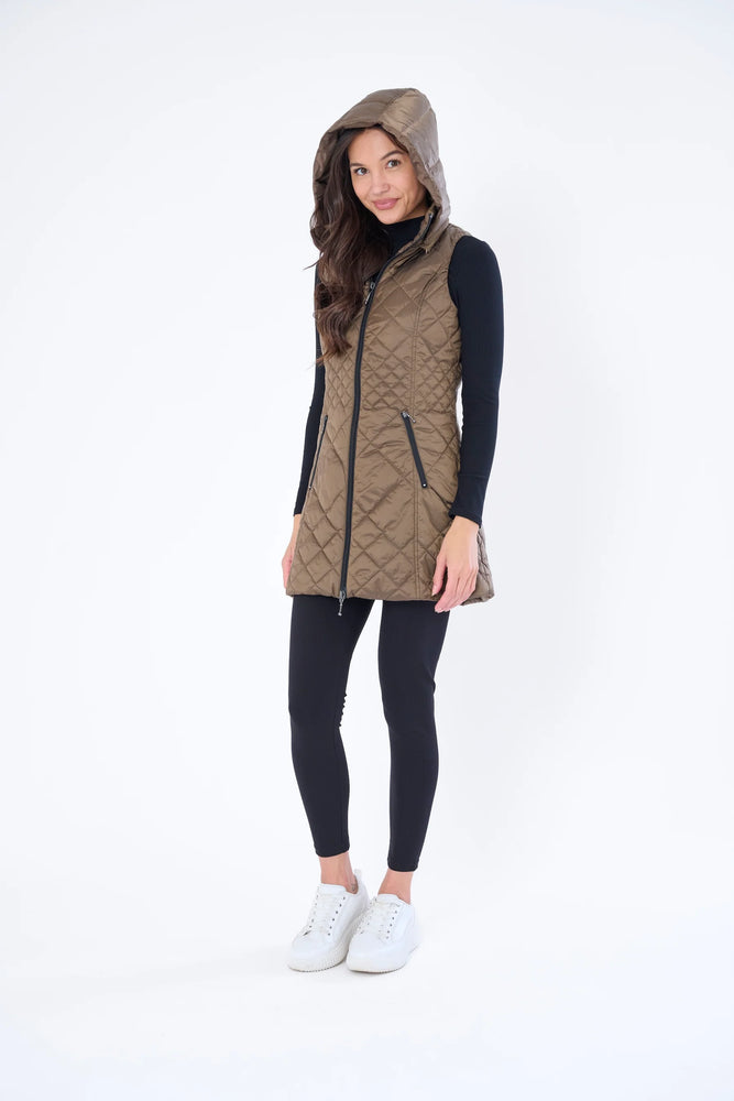 My Anorak - Long Quilted Vest Hazel Nut