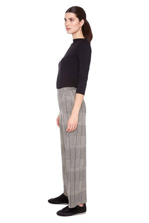 UP! Crop Gaucho Pants - Beige Plaid