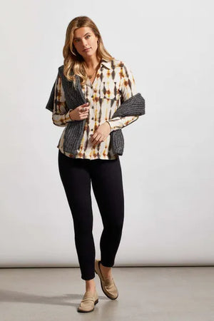 Tribal Rib Knit Button Up Top