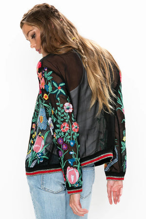 Aratta Bellezza Embroidered Detail Jacket - Black