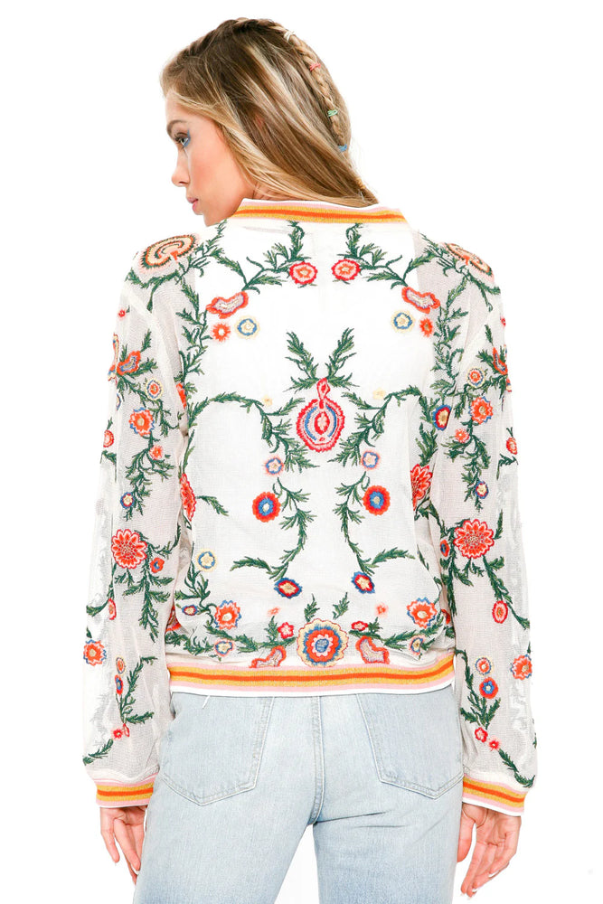 Aratta Bohemian Embroidered Jacket - Ivory