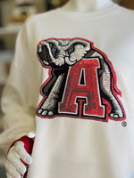 Capri Designs Sequin Varsity Long Sleeve Tee - Alabama