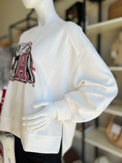 Capri Designs Sequin Varsity Long Sleeve Tee - Alabama