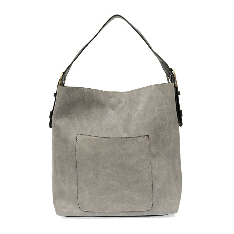 Joy Susan - Grey Hobo Black Handle Handbag