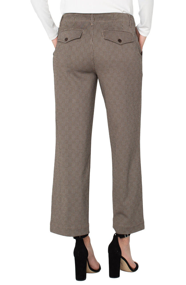 Liverpool Wide Leg Crop Trouser - Camel Sandstripe