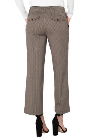 Liverpool Wide Leg Crop Trouser - Camel Sandstripe