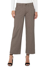 Liverpool Wide Leg Crop Trouser - Camel Sandstripe