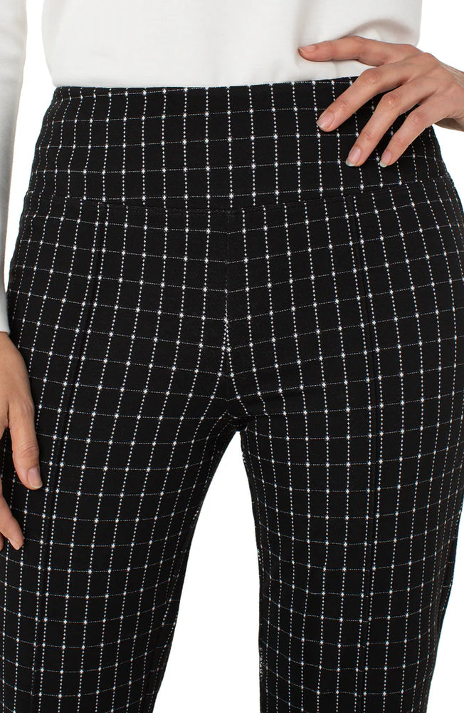 Liverpool Pearl Flare Black/White Window Pane Check