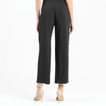 Clara Sunwoo Ankle Soft Knit Petal Pant Front Slit - Black