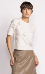 Pink Martini Roslyn Sweater With Florets - Beige