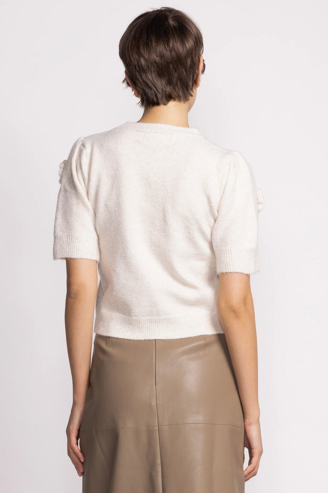 Pink Martini Roslyn Sweater With Florets - Beige