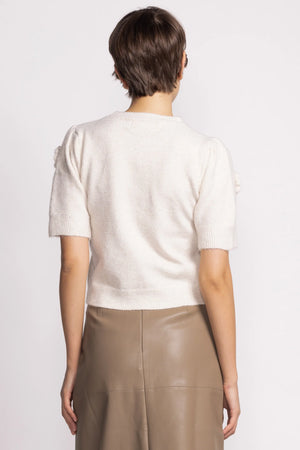 Pink Martini Roslyn Sweater With Florets - Beige