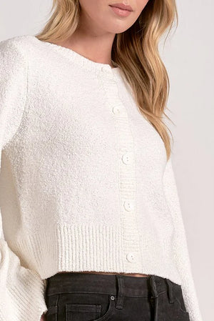 Elan Button Sweater Cardigan - Off White