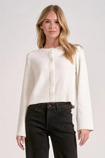 Elan Button Sweater Cardigan - Off White