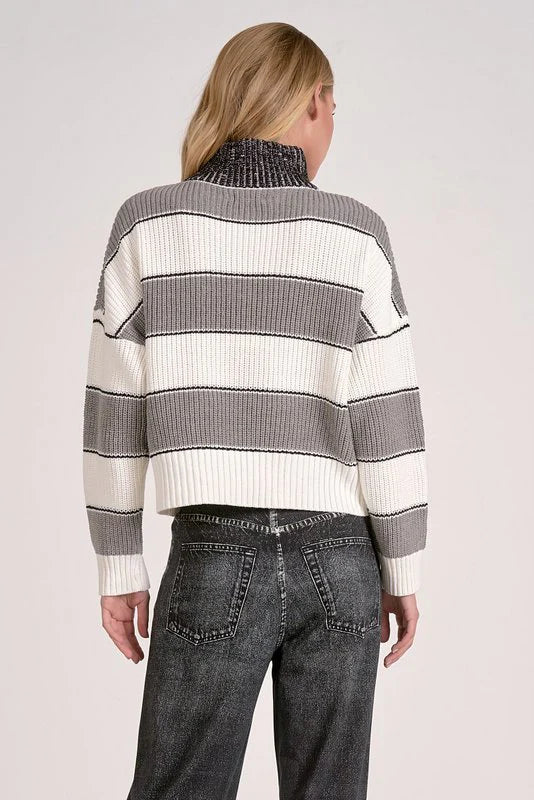 Elan Zip Sweater- Heather Grey