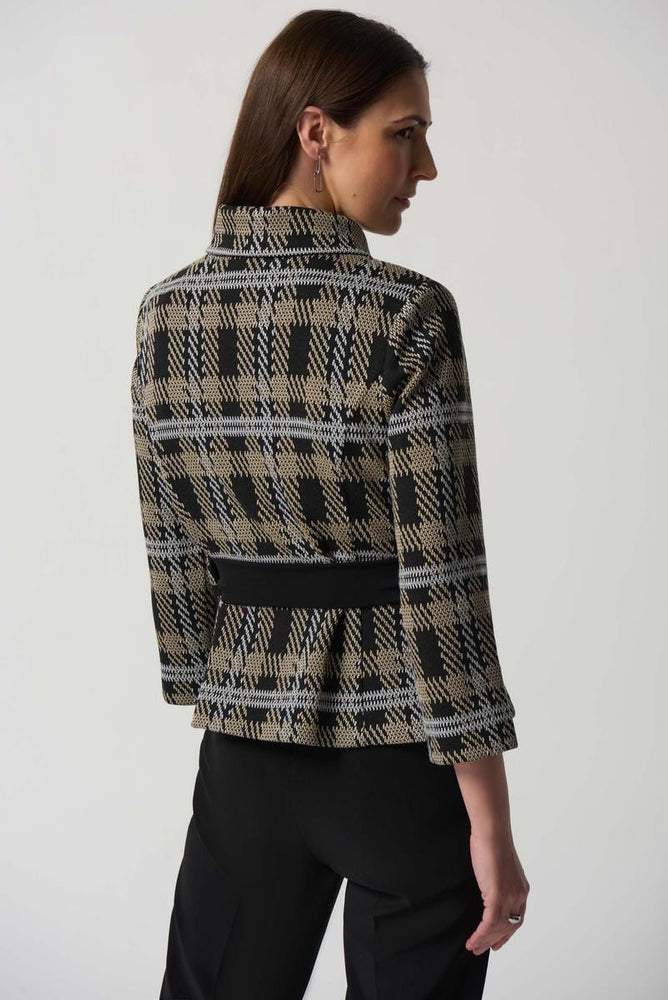 Joseph Ribkoff Plaid Belted Jacket