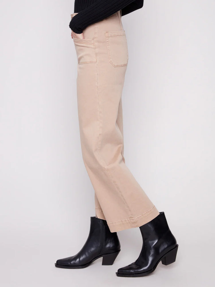 Charlie B Cropped Wide Leg Pants - Sesame