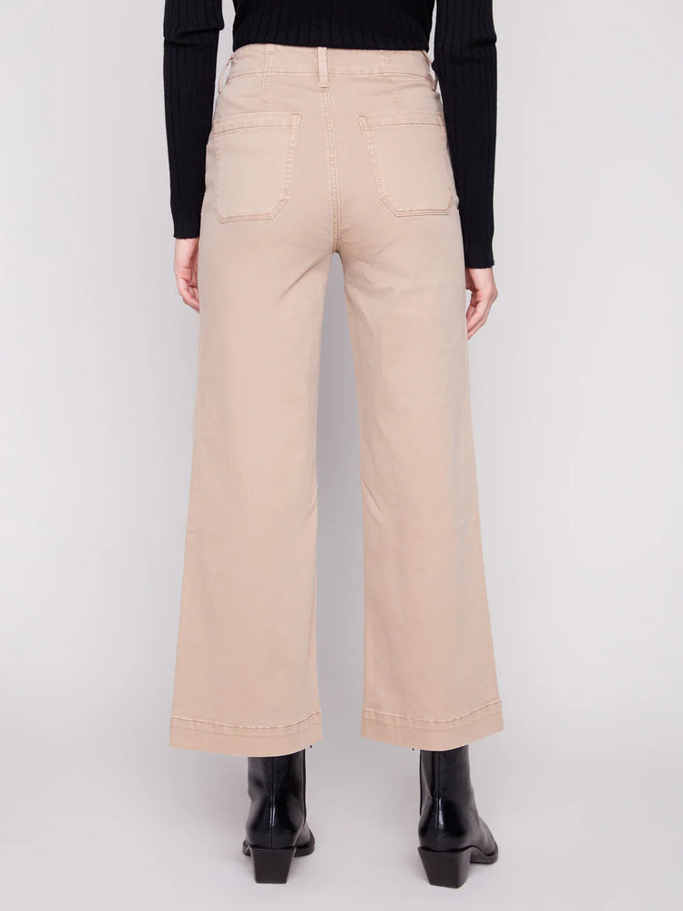 Charlie B Cropped Wide Leg Pants - Sesame