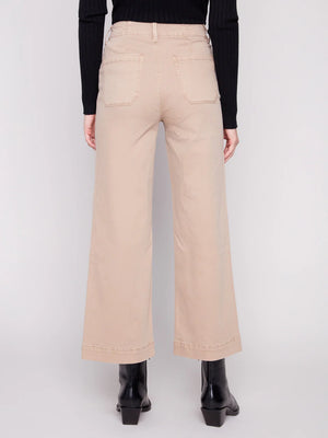 Charlie B Cropped Wide Leg Pants - Sesame