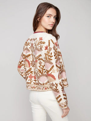 Charlie B Embroidered Cotton Basketweave Jacket - Ceremony