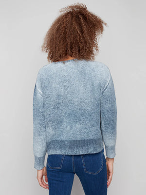 Charlie B Crew Neck Sweater With Front Fancy Stitch