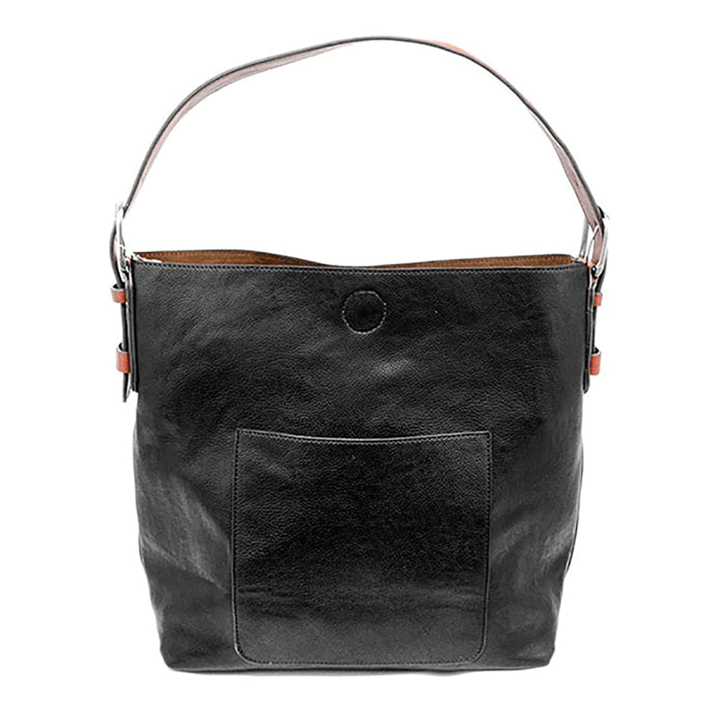 Joy Susan - Black Hobo Cedar Handle Handbag