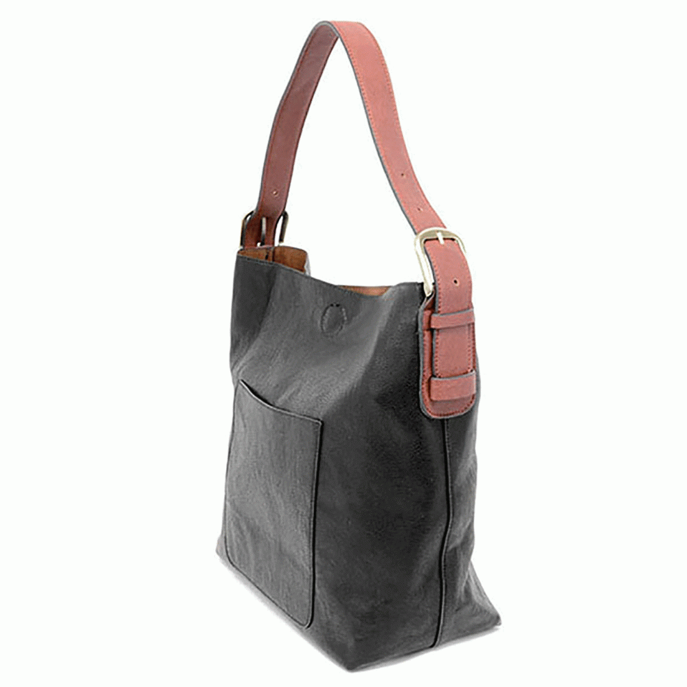 Joy Susan - Black Hobo Cedar Handle Handbag