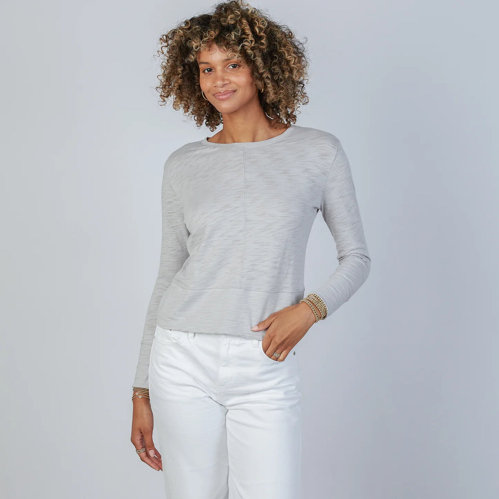Erin Gray Celia Perfect Length Long Sleeve Tee - Gray