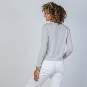Erin Gray Celia Perfect Length Long Sleeve Tee - Gray
