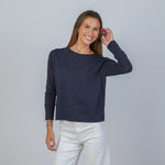 Erin Gray Celia Perfect Length L/S Tee - Navy