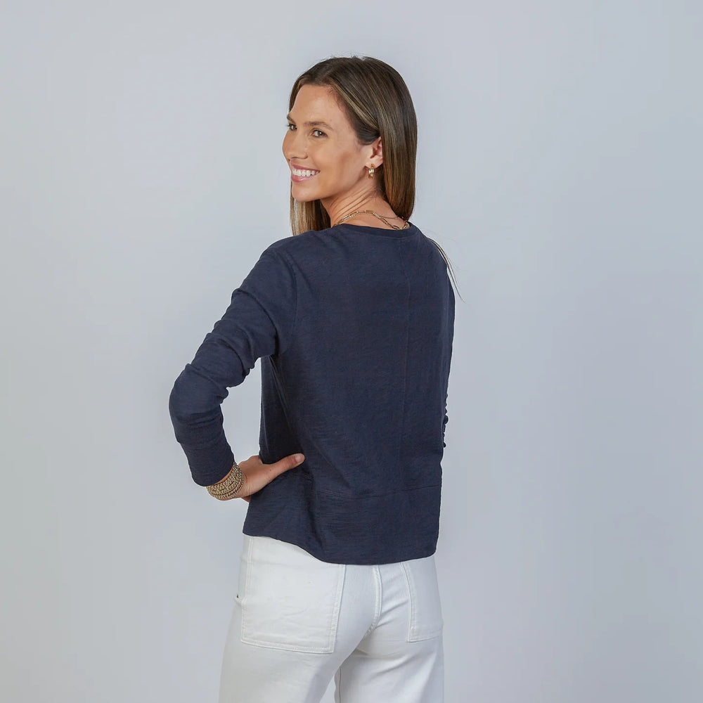 Erin Gray Celia Perfect Length L/S Tee - Navy