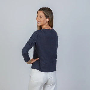Erin Gray Celia Perfect Length L/S Tee - Navy