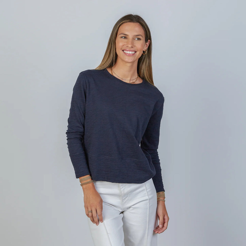 Erin Gray Celia Perfect Length L/S Tee - Navy