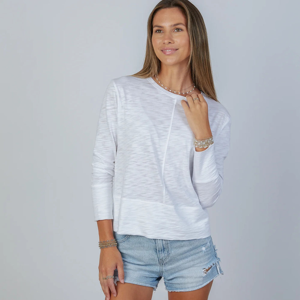 Erin Gray Celia Perfect Length Long Sleeve Tee White