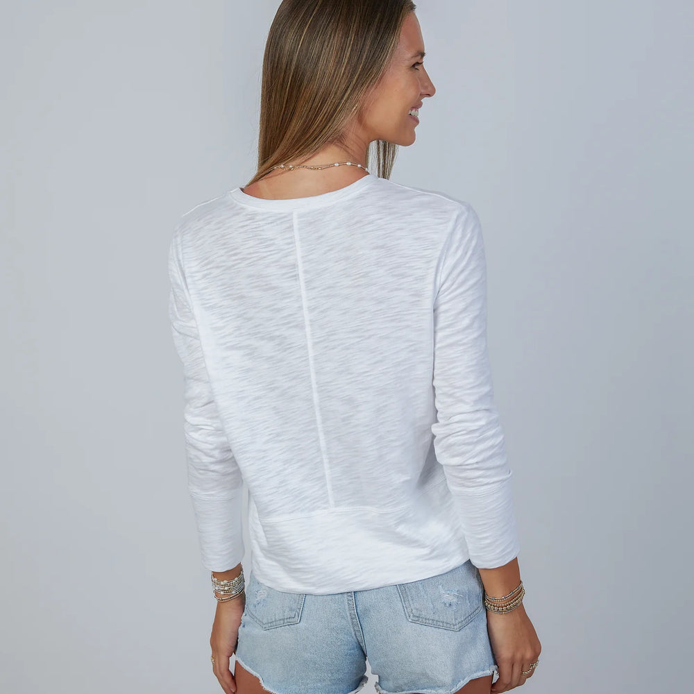 Erin Gray Celia Perfect Length Long Sleeve Tee White