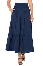 Liverpool Tiered Woven Maxi Skirt