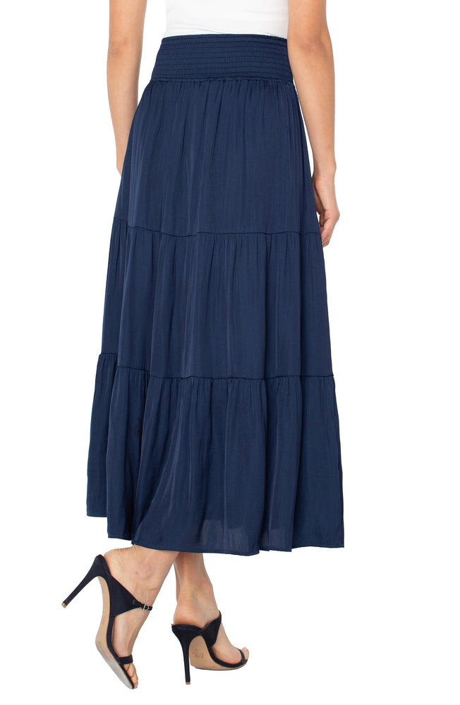 Liverpool Tiered Woven Maxi Skirt