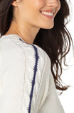 Liverpool L/S Crew Neck Sweater - Whisper White/Navy