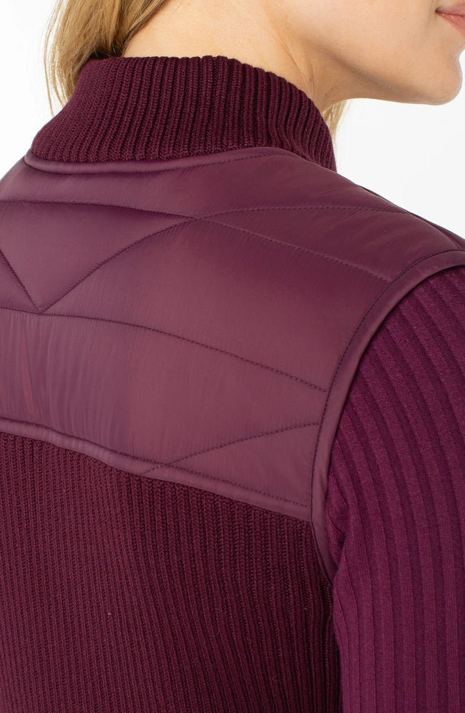Liverpool Quilted Vest- Wine Berry