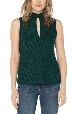 Liverpool Mock Neck Sleeveless Knit Top