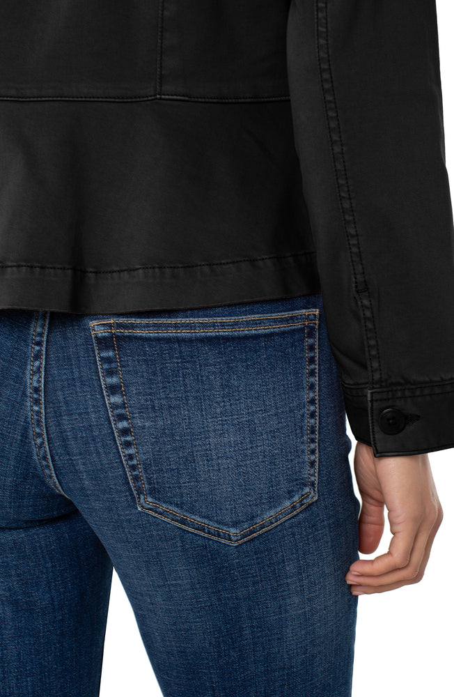 Liverpool Peplum Hem Tracker Jacket - Onyx